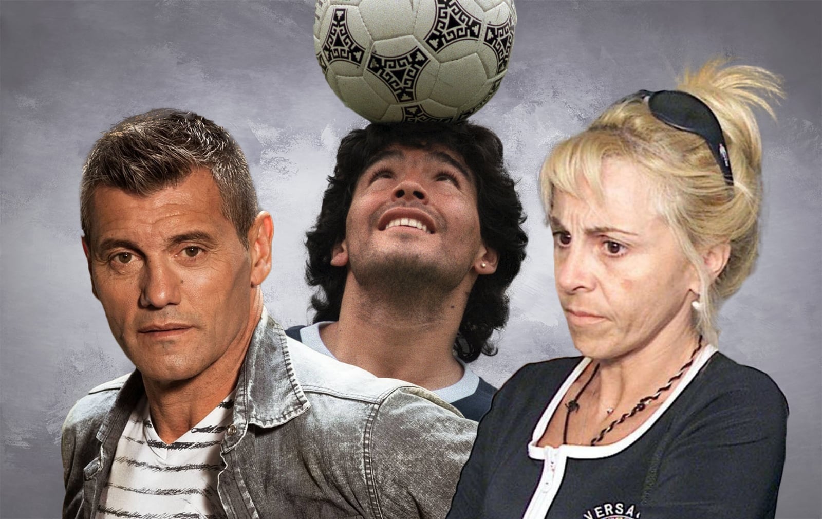 Sergio Goycochea Diego Maradona y Claudia Villafañe