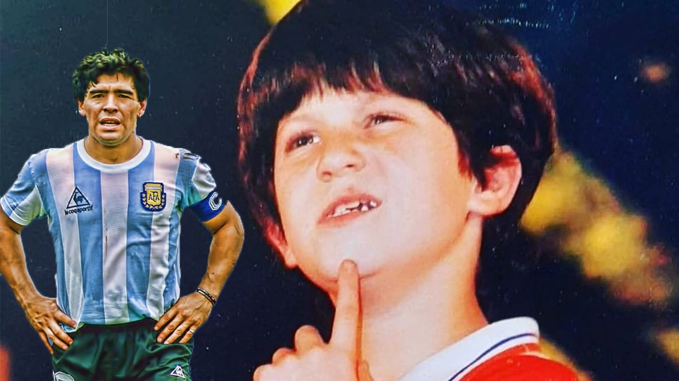 Diego Maradona y Brian Gamuza de Cebollitas Caruso