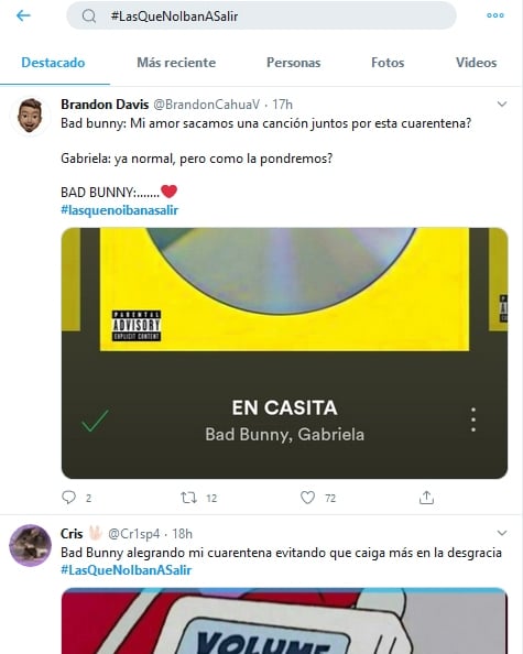 Bad Bunny - Tendencia en Tw 02