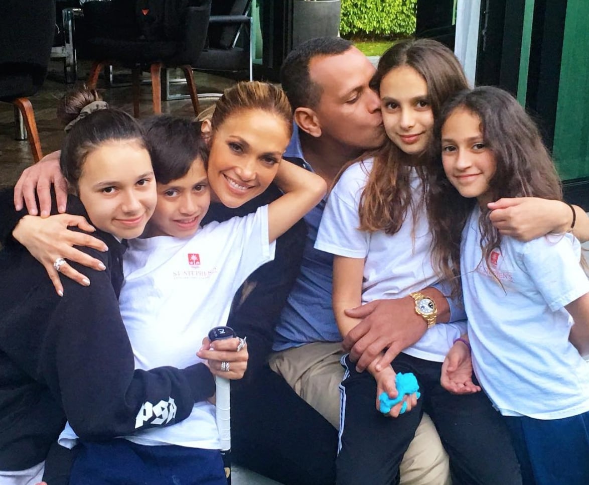 Alex Rodríguez y su familia