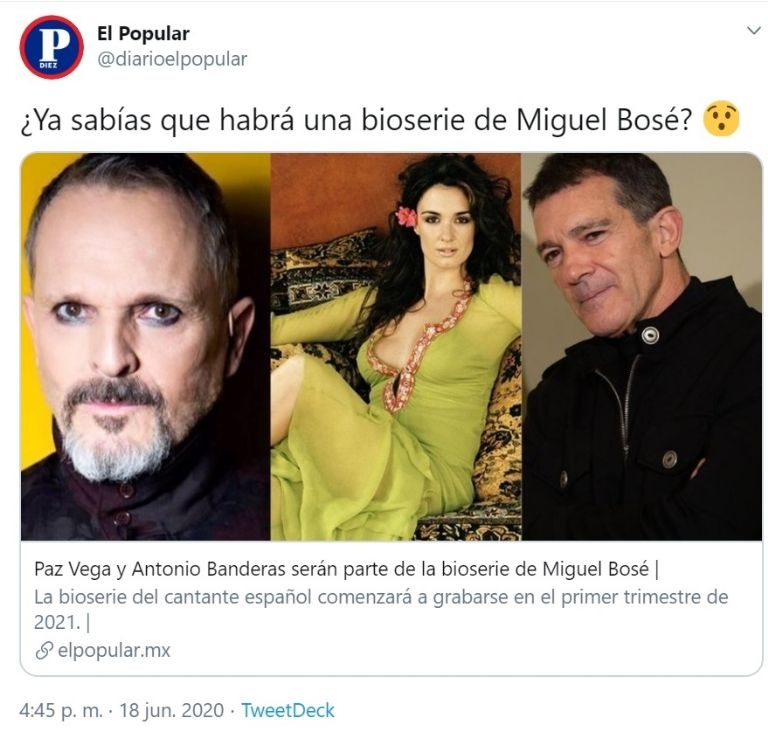 Miguel Bose - Paz y Antonio Banderas