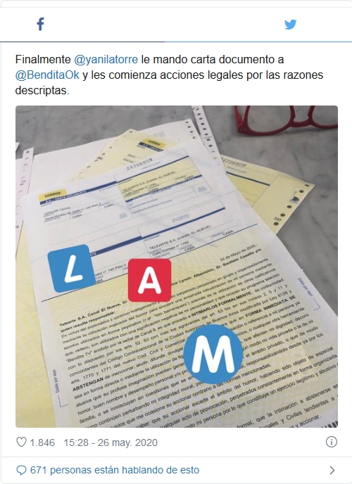 www.minutoneuquen.com carta documento Yanina Latorre