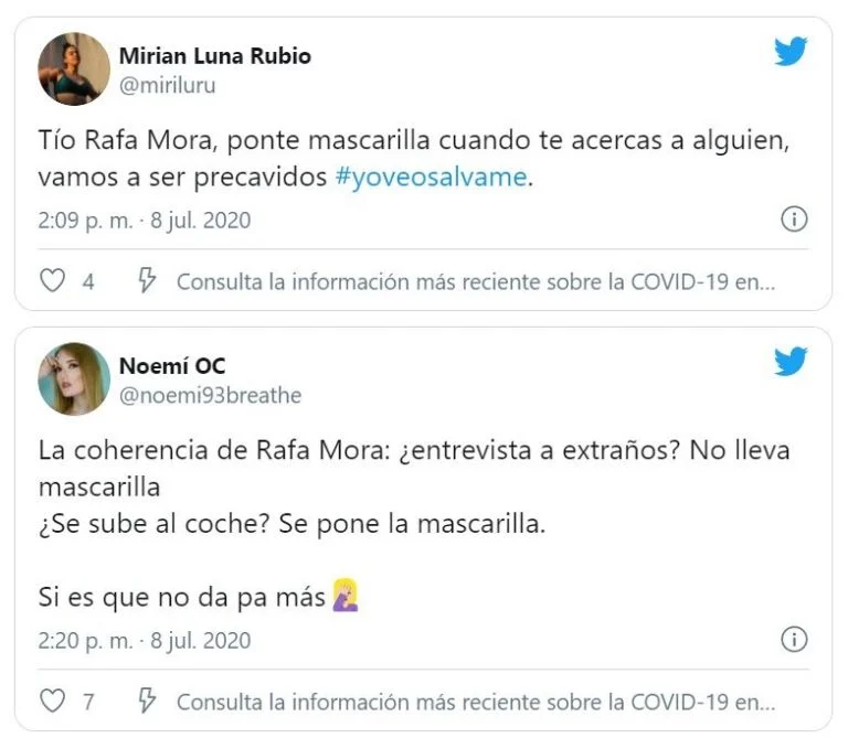 comentarios a Rafa Mora