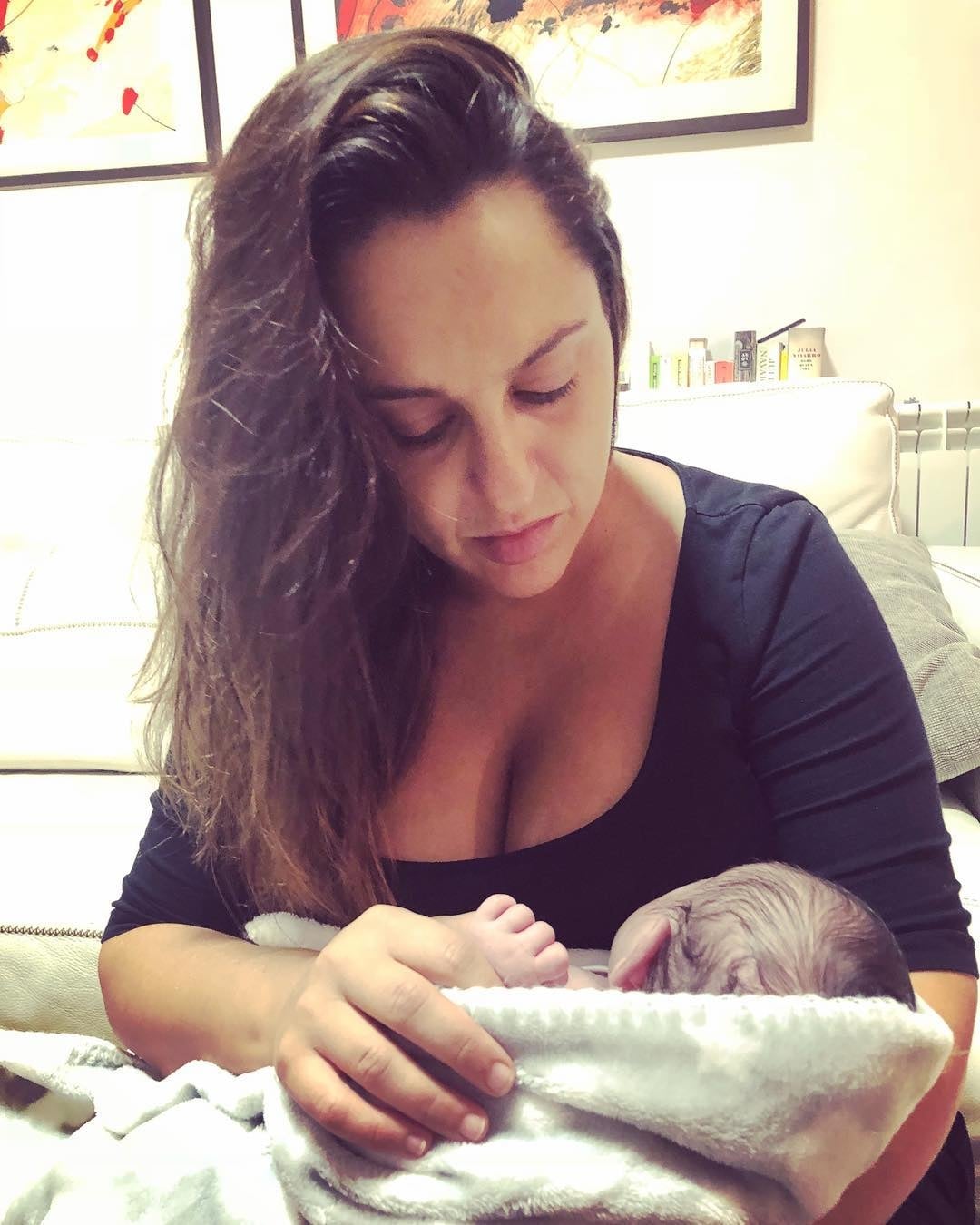 Pepa Rus - con su primera hija