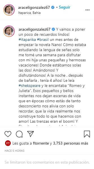 cap araceli hoy