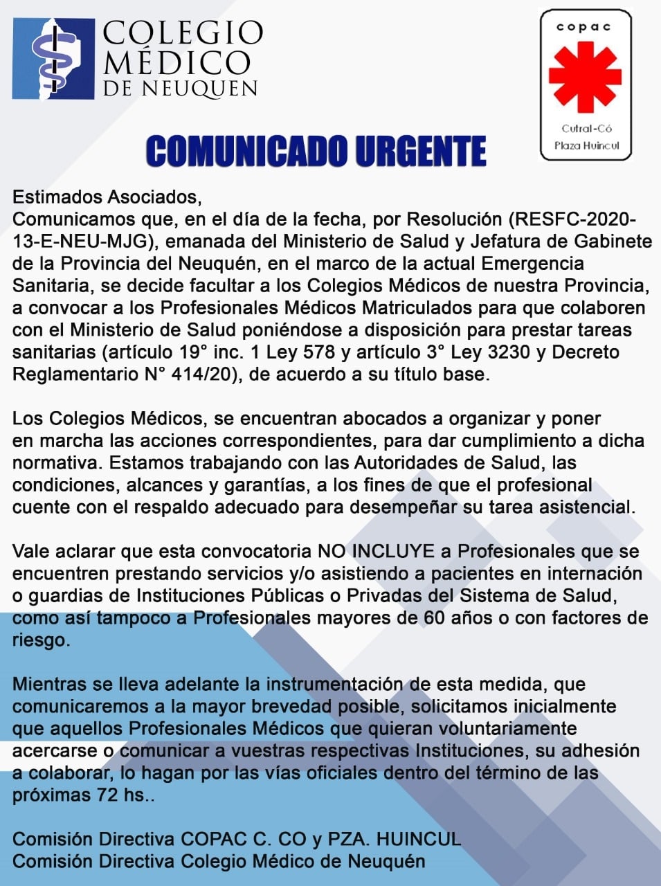 comunicado de prensa