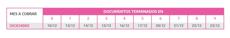CALENDARIO DE PAGO DICIEMBRE Asig Embarazo_0