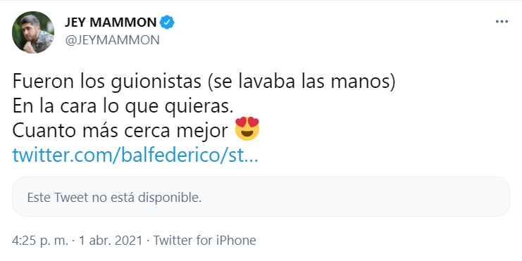 Jey Mammon Fede Bal Twitter