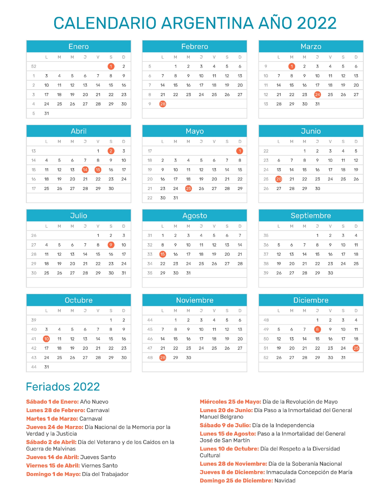 calendario - hispanohablante