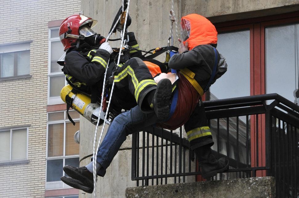Rescate vertical, en altura