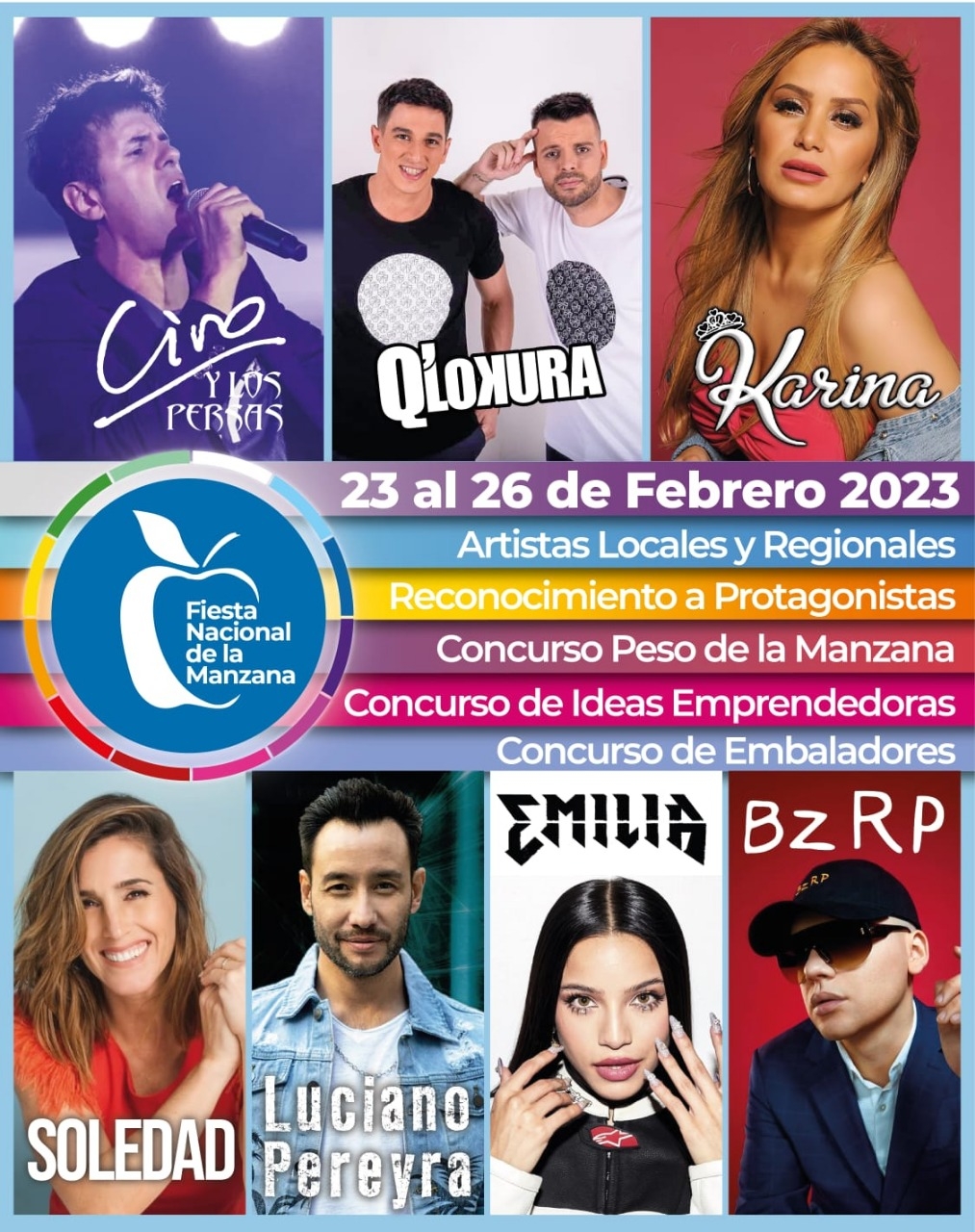 grilla artistas manzana 2023