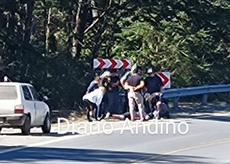 Ciclista derrapó