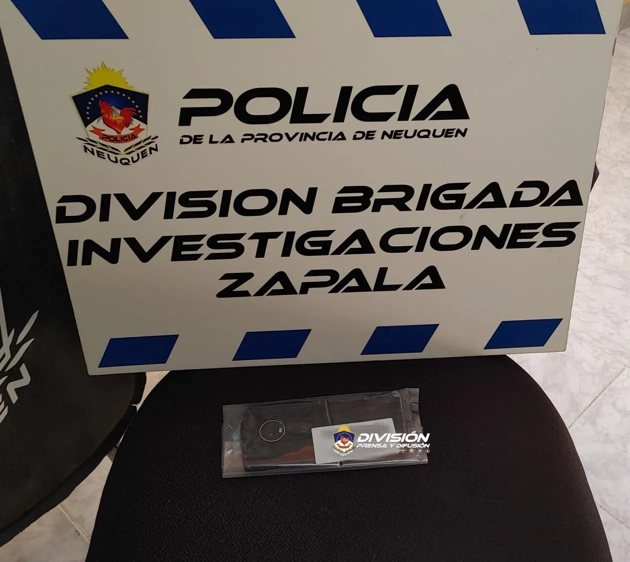 Celular recuperado. Fuente Policía de Neuquén