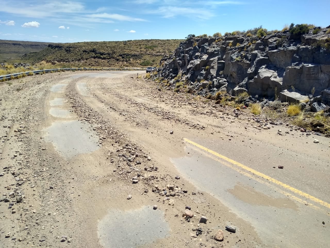 Ruta Nacional 40, kilómetro 2.414, sector El Sauce. Fuente Vialidad Nacional
