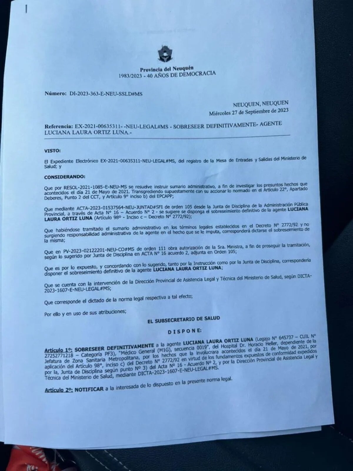 sien - noticias NQN