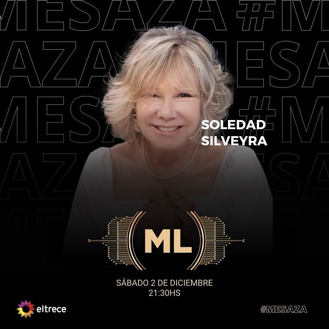 ¡ADELANTE, MIS VALIENTES! Nuestra tercera invitada confirmada es @soledad_solita_silveyra Sábado 21.30 por @eltrecetv #LaNocheDeML #55AñosMirtha #Mesaza