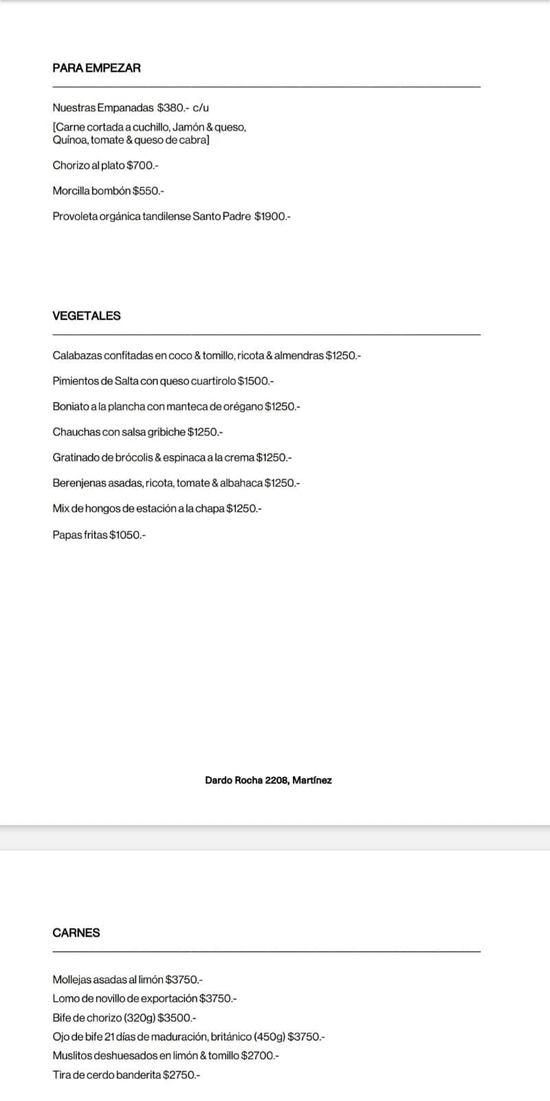 menu