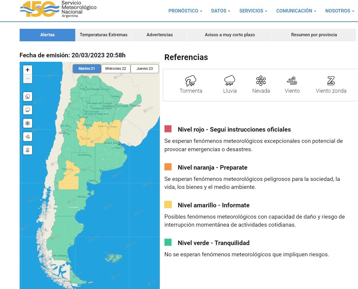 alerta amarilla smn