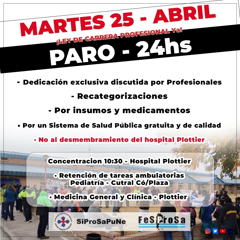 Convocatoria a paro Siprosapune