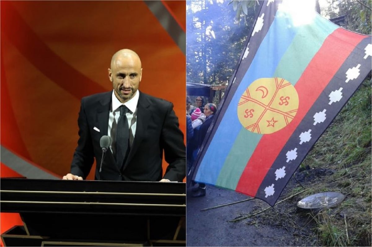 ginobili y bandera mapuche