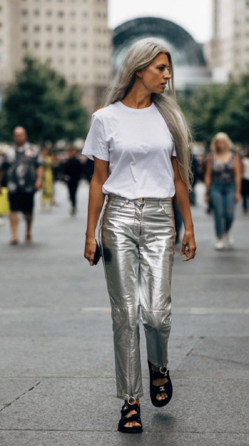 pantalon metalizado