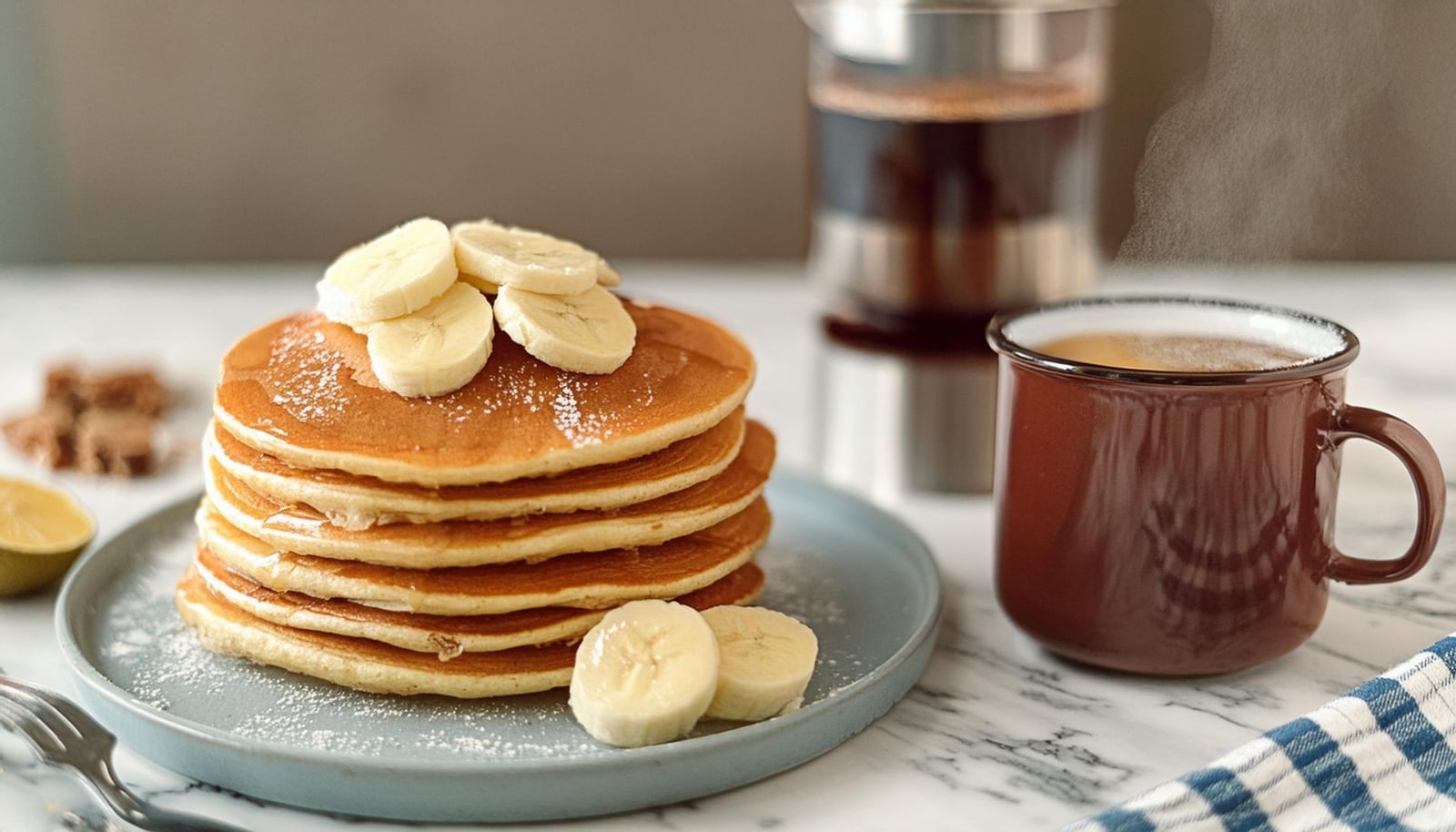 Receta Gentech pancakes proteicos con whey protein 7900 de gentech con rodajas de banana