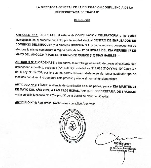 conciliación obligatoria