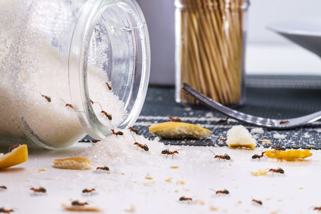red-ants-eating-sugar-over-messy-table-ant-infestation-indoors-1-1024x683