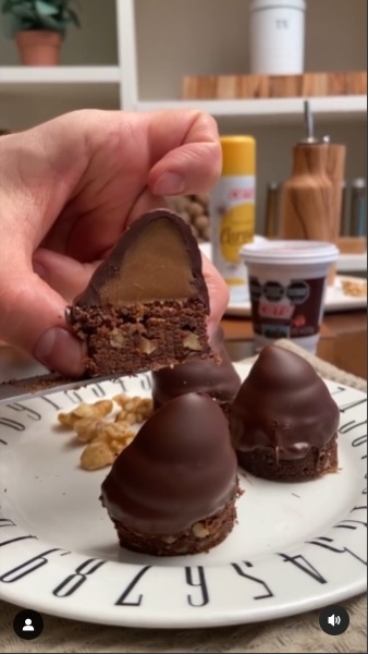 Conitos de brownie y dulce de leche 1