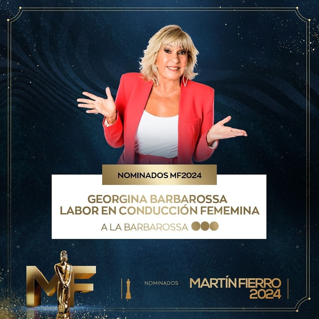 Felicitamos a @geobarbarossa por su nominación a los #MartinFierro en la terna Labor en Conducción Femenina Lunes 9 de septiembre desde las 19.30hs por Telefe
