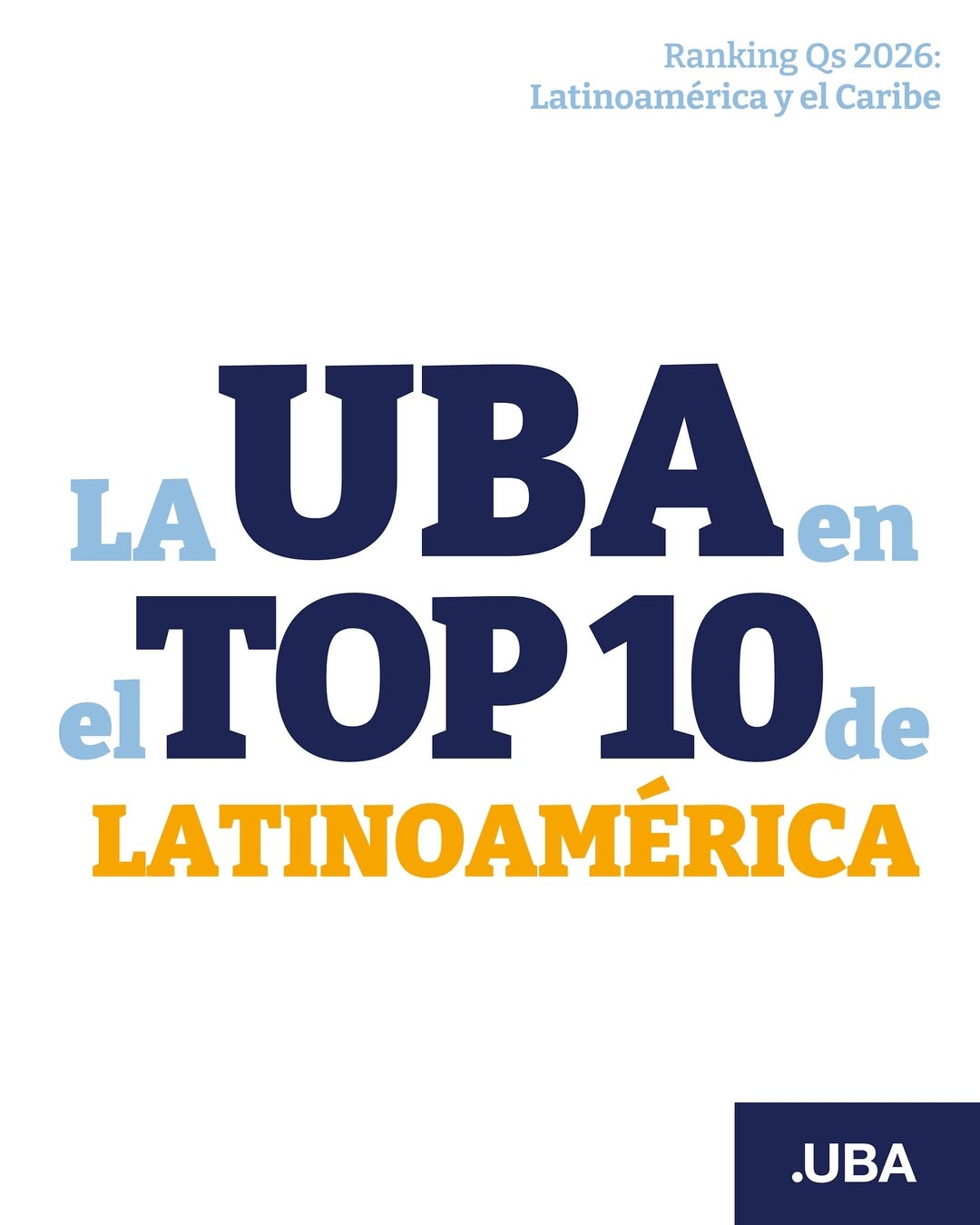 #OrgulloUBA- La UBA en el Top 10 de Latinoamérica y el Caribe ???? La UBA se posicionó en el pue