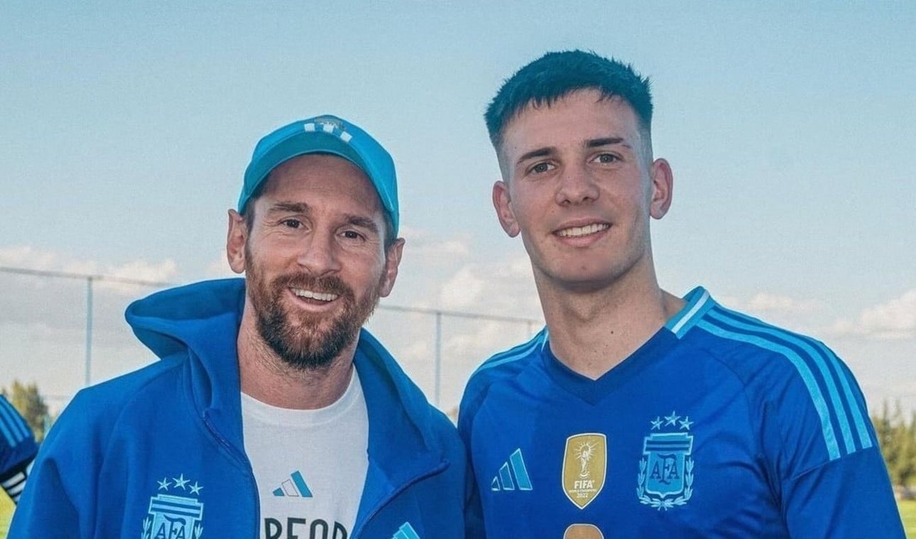 Lionel Messi y Franco Mastantuono. Fuente (Instagram)