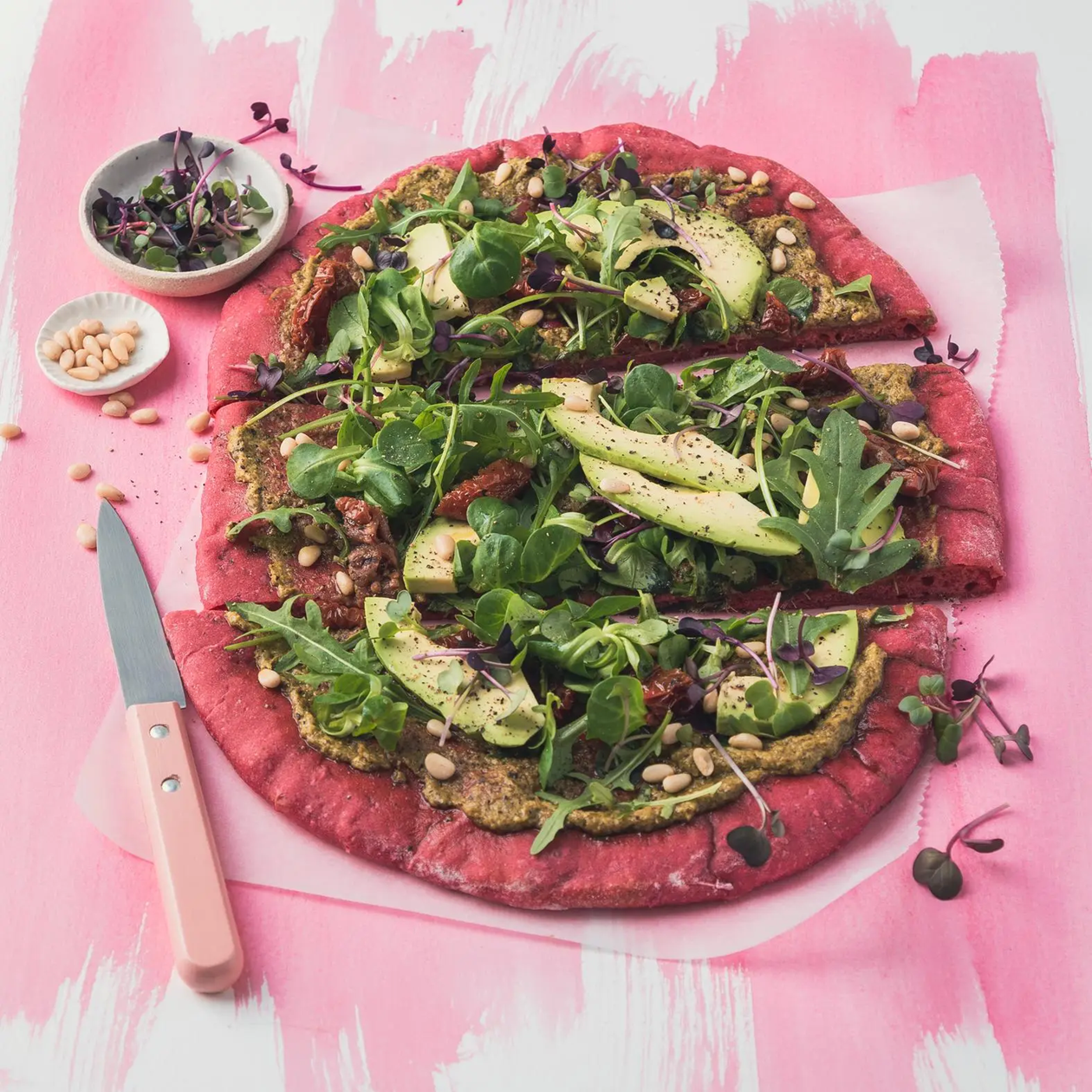pizza de remolacha