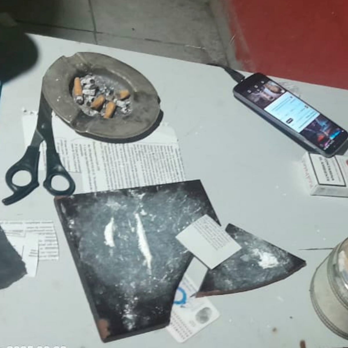 restos de cocaina en la sirena