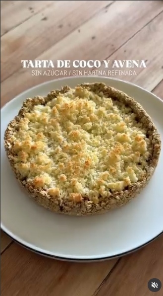 Tarta de coco y avena 1