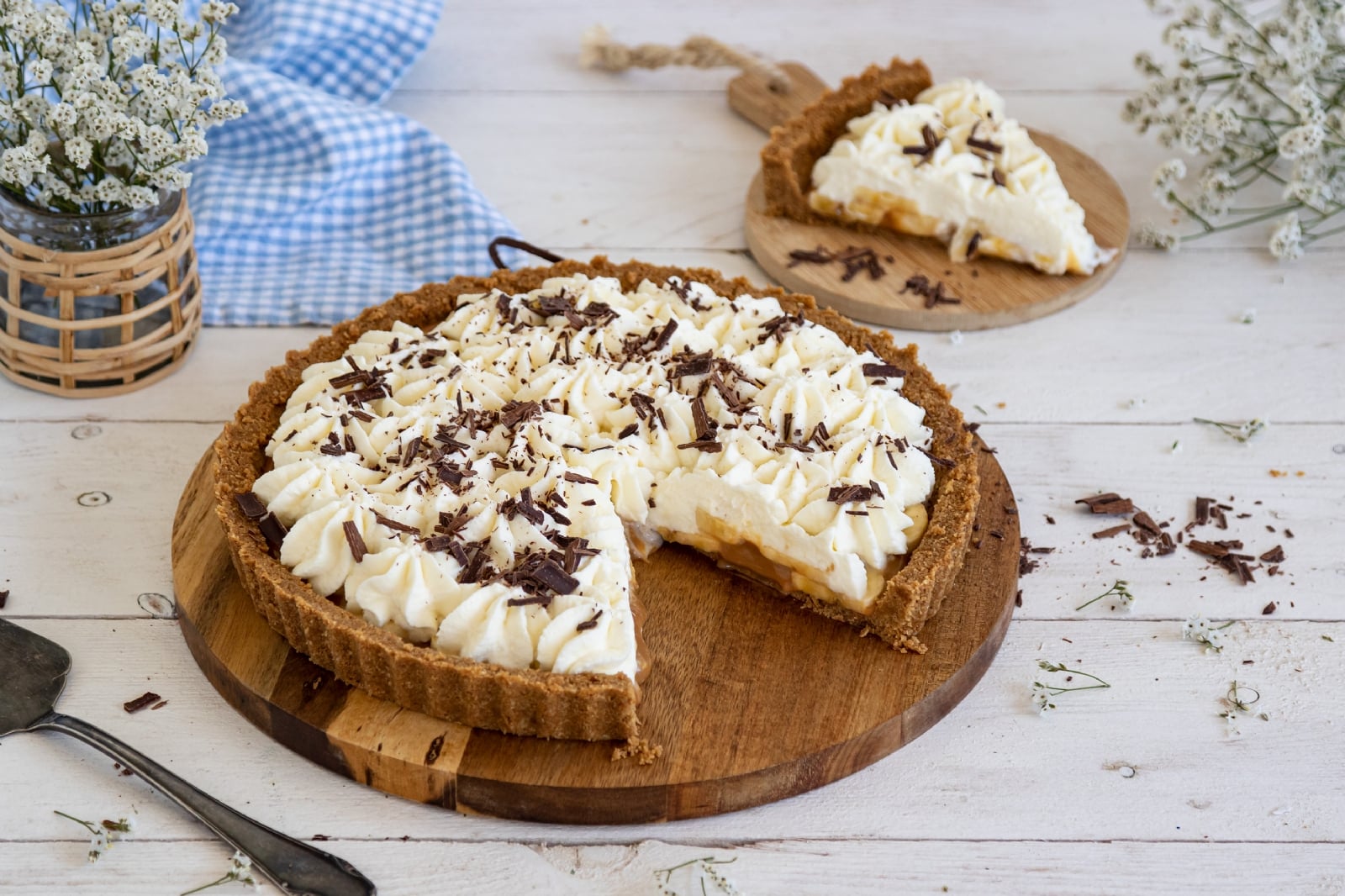 Tarta de banana y dulce de leche
