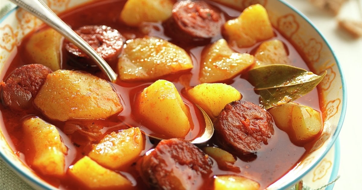Papas con chorizoo