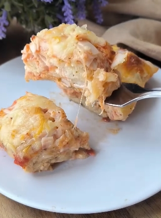 Pastel de pan de pizza1