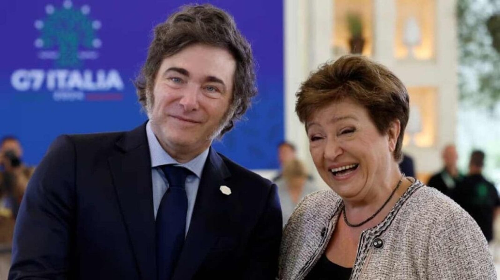 Javier Milei y Georgieva que va