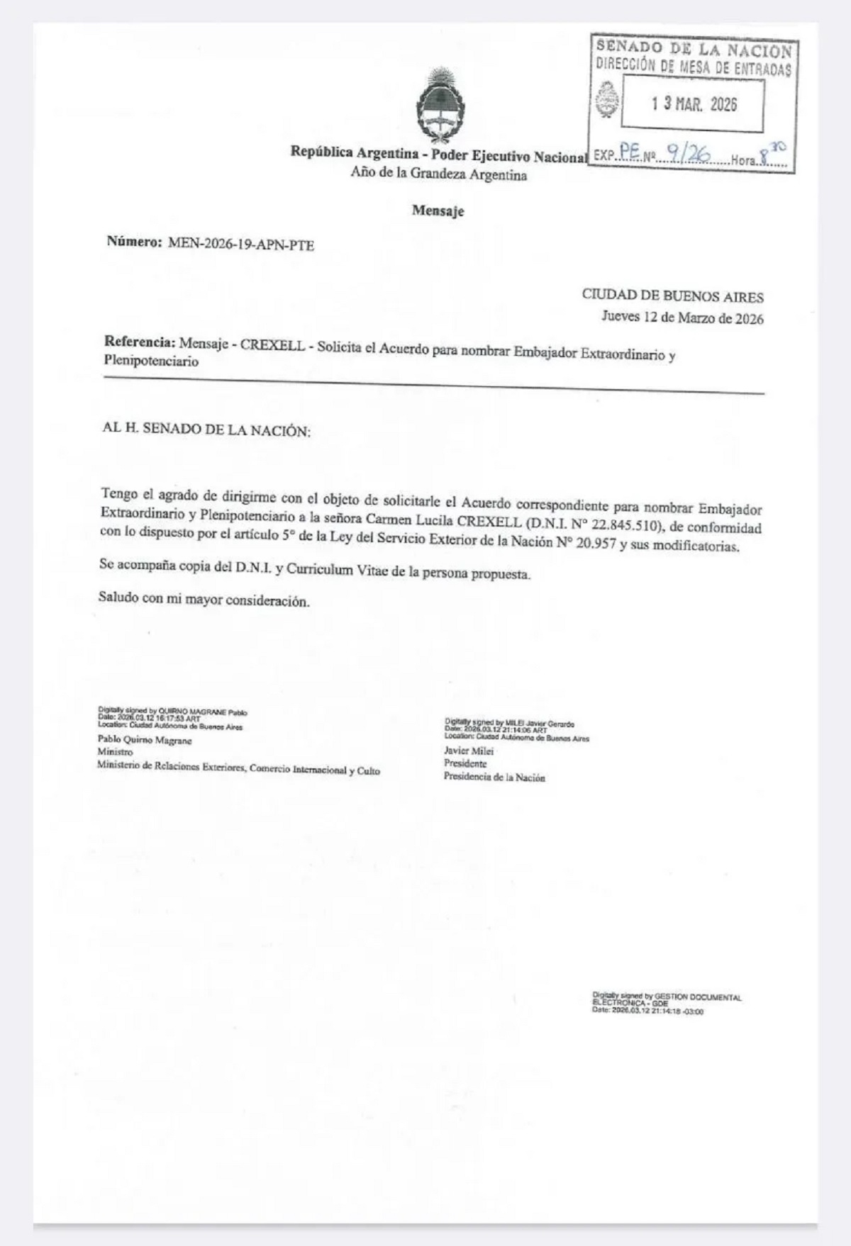 pedido crexell embajadora