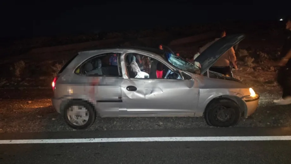 Un auto chocó contra un caballo en la Ruta Provincial 7. Fuente_ (Facebook) (1)