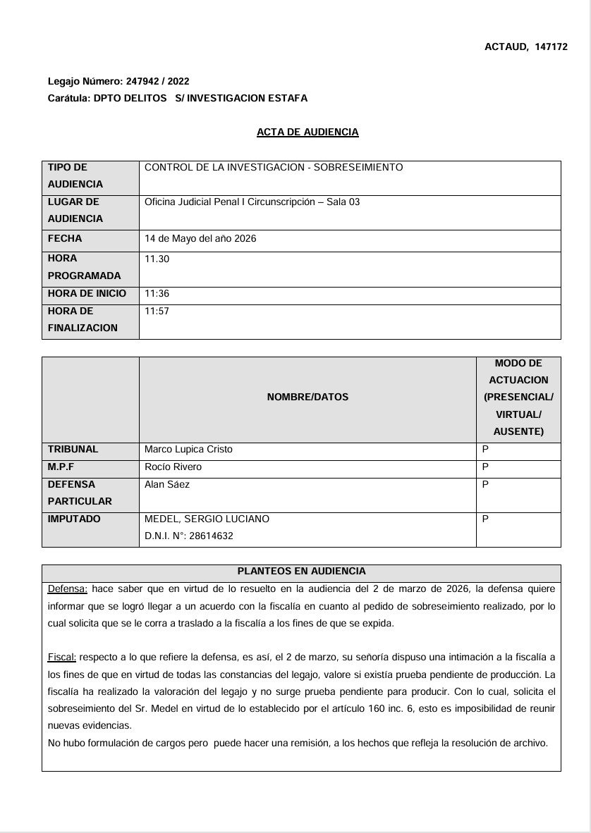 Medel sobreseimiento 1