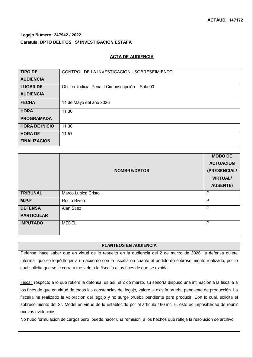 Medel sobreseimiento 1